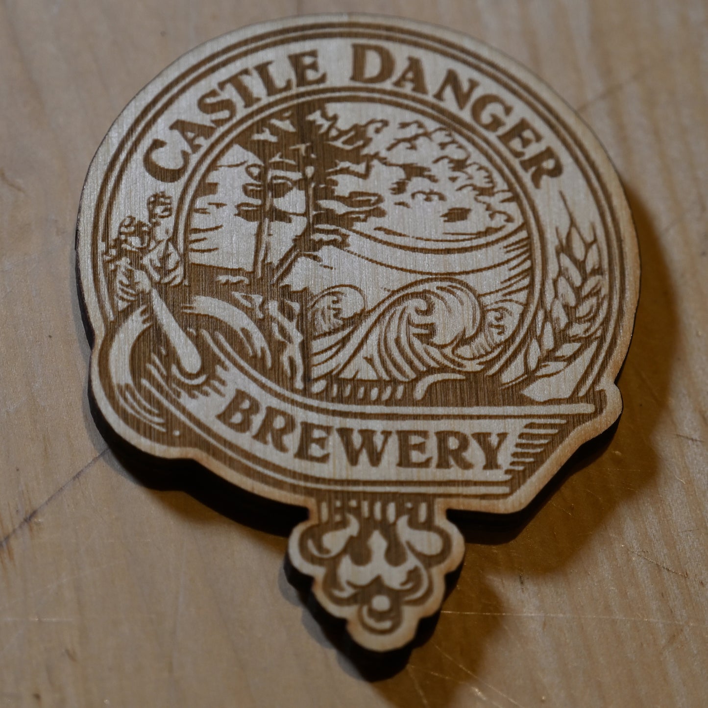 Castle Danger Woodworks Wood Logo Magnet