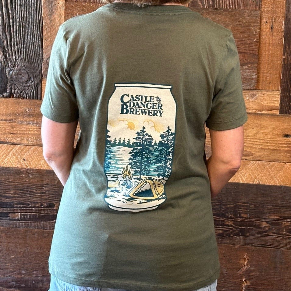Women's V-Neck Military Green