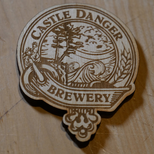 Castle Danger Woodworks Wood Logo Magnet